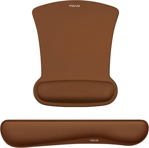 Vista 23 de MOSISO Juego de Reposamuñecas para Teclado y Mouse, Alfombrilla Ergonómica con Base Antideslizante para Alivio del Dolor en Casa/Oficina y Escritura