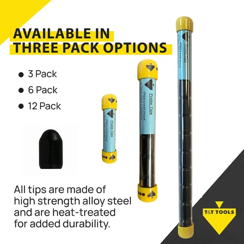 Vista 4 de T&T Tools Puntas de repuesto estándar para varillas de sonda de suelo de 3/8 pulgadas – Compatible con Smart Stick y Mighty Probe – Ideal