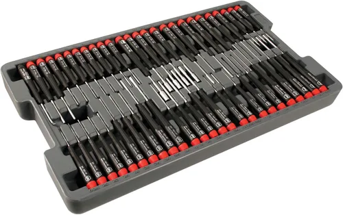 Vista 2 de Wiha 92191 Destornilladores de precisión Juego maestro de 51 piezas en bandeja de almacenamiento y 40010 Desmagnetizador desmagnetizador, negro