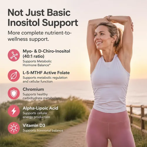 Vista 5 de Myo-inositol y D-Chiro Inositol 40:1 Equilibrio Hormonal, 120 Cápsulas