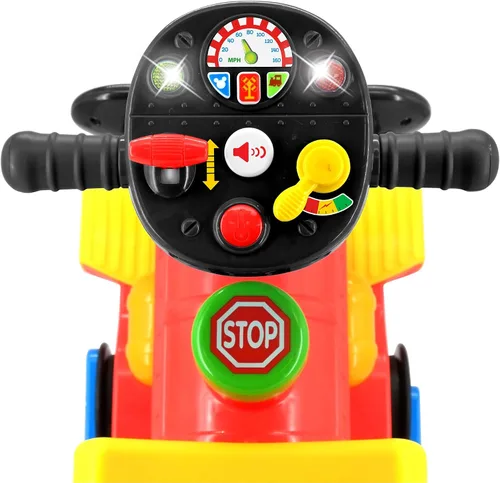 Vista 3 de Kiddieland Toys Limited - Mickey Choo, alimentado por batería, de 12 meses a 36 meses con Caboose & Tracks Ride On, los colores reflejantes pueden