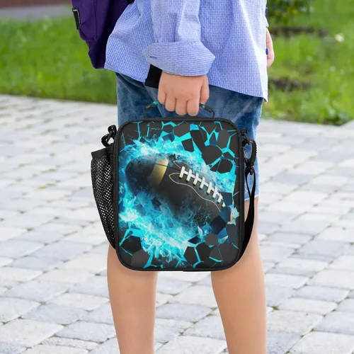 Vista 7 de Lonchera para niños – Lonchera aislada a prueba de fugas para niños y niñas, bolsa de almuerzo portátil para escuela, trabajo, picnic con correa