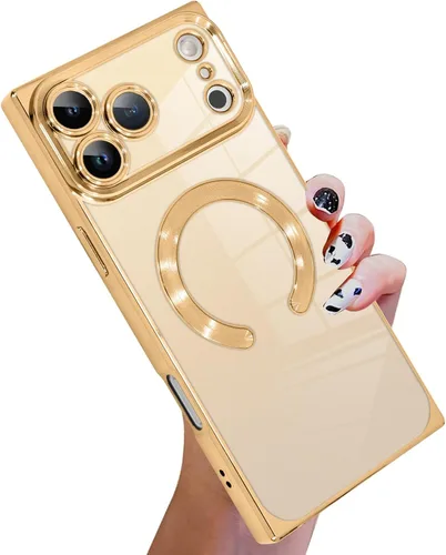 Vista 50 de KANGHAR Funda diseñada para iPhone 12 Pro Magnética Transparente con Protector de Lente de Cámara [Compatible con MagSafe] Diseño de Placado