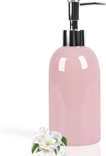 Vista 14 de Natheeph Dispensador de jabón de cerámica de 14 onzas, dispensador de jabón de cerámica, puede llenar líquido para baño/cocina (2 unidades, negro)