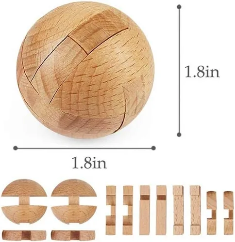 Vista 4 de Rompecabezas de rompecabezas de 20 piezas, juego de enclavamiento, prueba de coeficiente intelectual, juguete de madera, desbloqueo 3D, rompecabezas