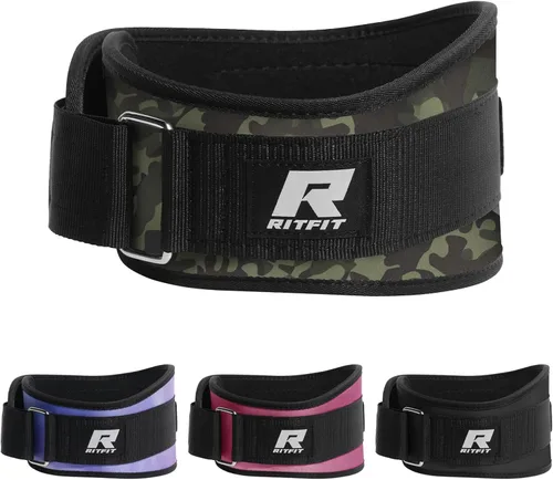 Vista 10 de RitFit Cinturón de levantamiento de pesas, ideal para sentadillas, estocadas, peso muerto, propulsores - hombres y mujeres - 6 pulgadas Camuflaje