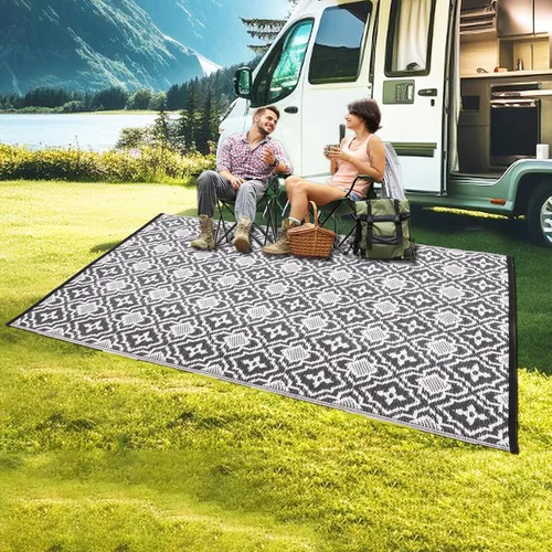 Vista 7 de Alfombra de Exterior 4x6 pies Impermeable para Porche, Tapete de Exterior 4x6 pies Tapete Pequeño para Balcón, Alfombra de Paja Plástica Reversible