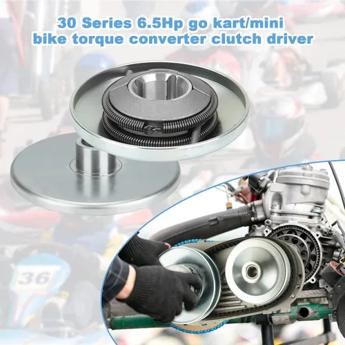 Vista 4 de Reemplazo de polea de controlador para embrague convertidor de par de bicicleta Go Kart serie 30, compatible con Manco Comet 219552A 212CC 3/4