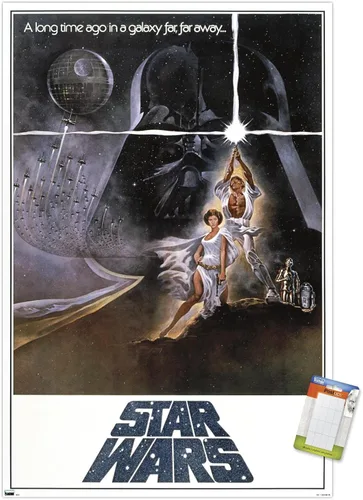 Vista 13 de Star Wars: A New Hope - One Sheet B (No Billing Block) Wall Poster, 34L" x 22.4W", Gold Framed Version Versión con marco dorado
