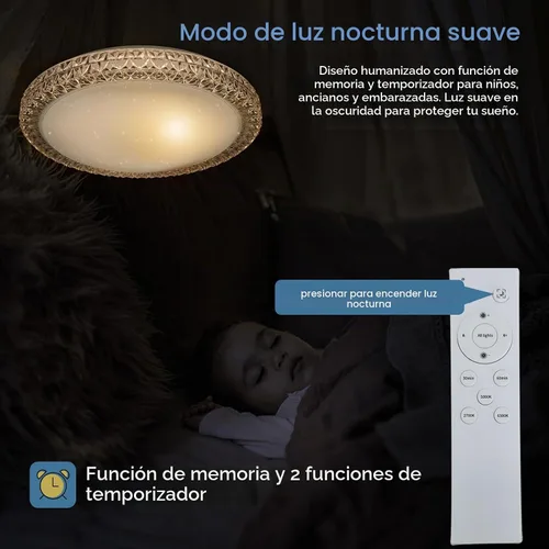 Vista 2 de OOWOLF Lámpara de techo LED, 40 W, 15.4 pulgadas, luz de techo regulable, brillo ajustable, lámpara de techo moderna cerca de luces de techo