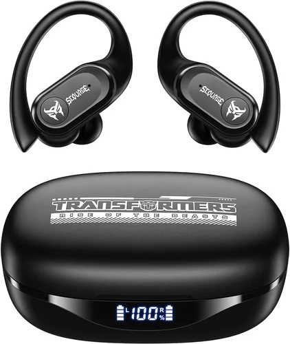 Vista 8 de Transformers TF-T26 Pro Audífonos inalámbricos Bluetooth 5.4 con orejeras, auriculares con ganchos para la oreja, tiempo de reproducción de 65H