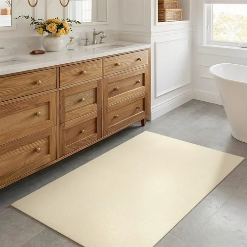 Vista 72 de LEEVAN Alfombra lavable para baño, alfombra tejida negra de 2 x 3 pies para entrada, alfombra de puerta delantera de algodón, alfombras pequeñas