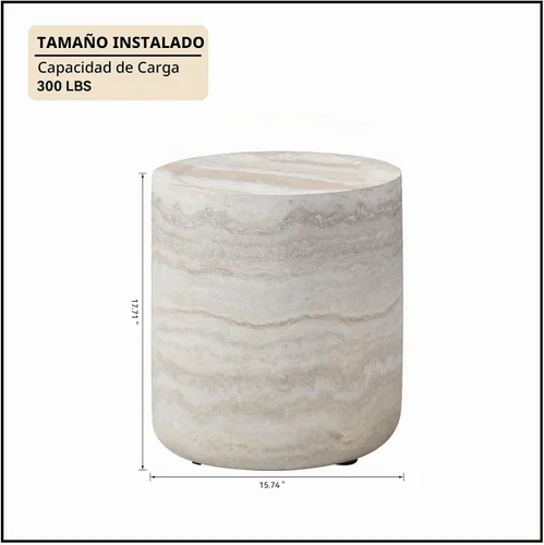 Vista 2 de WILLIAMSPACE Mesa auxiliar redonda de 15.74 pulgadas con patrón de Marte para sala de estar, moderna mesa auxiliar de fibra de vidrio circular tipo