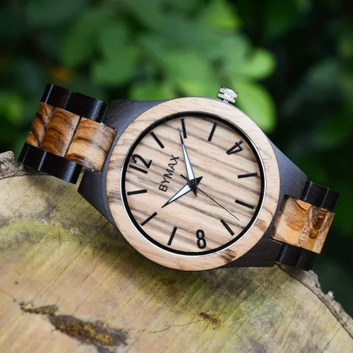 Vista 6 de Bymax - Reloj de pulsera analógico de cuarzo japonés hecho a mano con caja de regalo