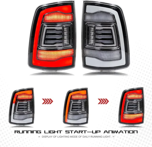 Vista 4 de inginuity time Luces traseras LED blancas transparentes para Dodge RAM 1500 2009-2018 y 2010-2018 RAM 2500/3500 Facelift 4ª generación Lámparas