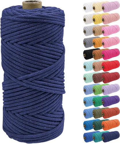Vista 81 de JeogYong Cuerda de macramé de 0.157 in x 109 yardas, cuerda trenzada de algodón natural, cuerda de macramé para bolsas de ganchillo, colgar