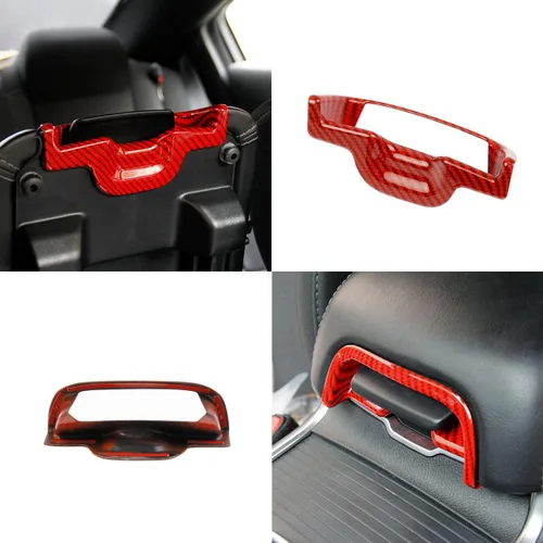 Vista 6 de crosselec Reposabrazos de fibra de carbono rojo con mango de caja de tazón, accesorios de decoración interior para Dodge Charger 2011-2021/Chrysler