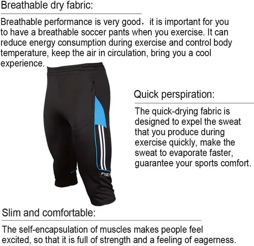 Vista 5 de Shinestone Pantalones de fútbol para correr 3/4 para hombre