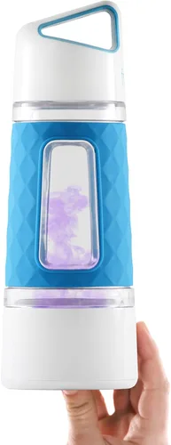 Vista 2 de Fruition - Botella de agua con infusor de frutas, cesta de infusión instantánea para frutas y té, duradera, a prueba de fugas, capacidad de 20 Rosado