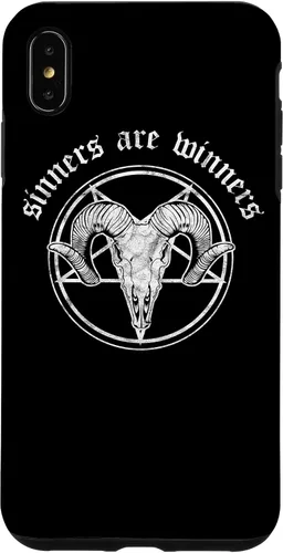 Vista 10 de Funda para iPhone 14 Occult Baphomet Tarot Card Satanic Devil Sinners are Winners
