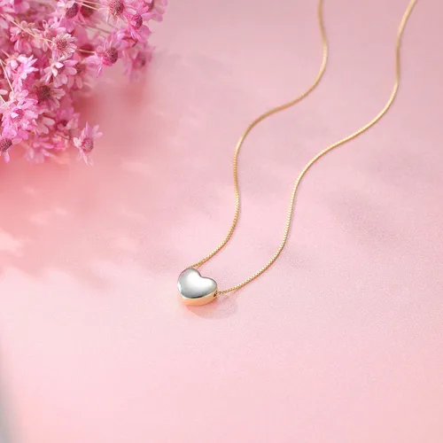Vista 3 de SLUYNZ Collar con colgante de corazón de plata de ley 925 genuina para mujer, gargantilla simple y dulce corazón