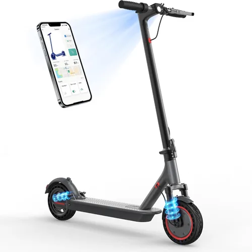 Vista 9 de MAXSHOT Electric Scooter for Adults, 8.5/14" Tires, 19/22Mph, 350W/500W Motor, 16-28 Miles Range, Folding E-Scooter with Dual Suspension,APP Control