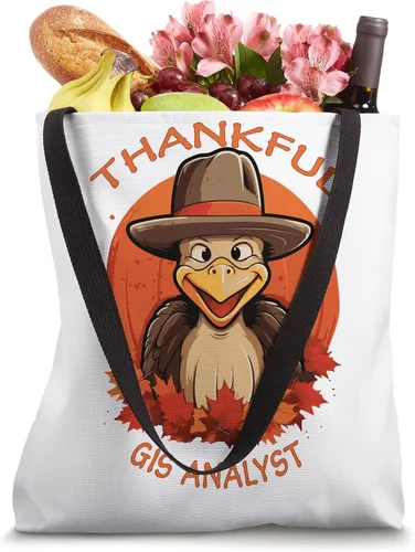 Vista 4 de GIS Analyst Funny Thanksgiving Turkey & Fall Tote Bag