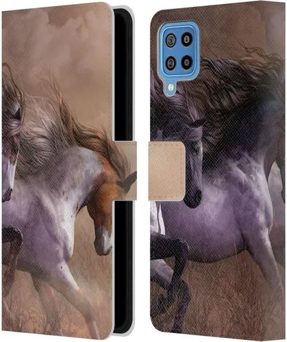 Vista 107 de Head Case Designs Officially Licensed Laurie Prindle A Morgan Christmas Western Stallion Leather Wallet Case Compatible with Samsung Galaxy A07 4G