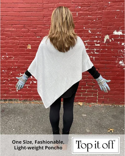 Vista 4 de Top It Off Poncho Elsa - Pieza de capas para mujer, 100% viscosa, hecha de bambú, versátil para todas las estaciones, lavable a máquina