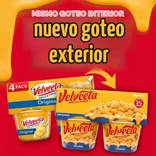 Vista 4 de Velveeta Cena de macarrones con queso y conchas, 4 tazas, original, 2.39 oz