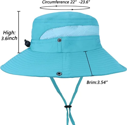 Vista 2 de Sombrero de sol al aire libre para mujer, protección solar, malla de secado rápido, UPF 50+ (tamaño ajustable)