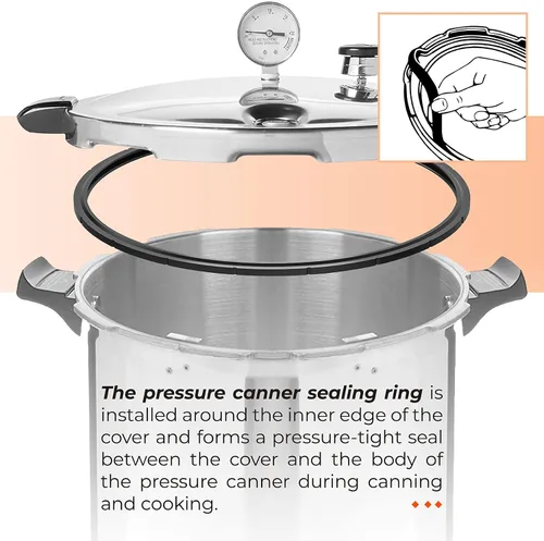 Vista 6 de 09905 Anillo de sellado de enlatadora a presión con ventilación de aire automática y junta de reemplazo de enchufe de sobrepresión para Presto