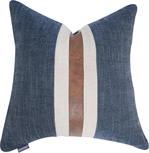 Vista 19 de Fundas de almohada decorativas de granja para exteriores para sofá, cama, funda de almohada de piel sintética marrón, funda de almohada de Beige