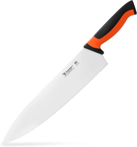 Vista 10 de Cuchillo de chef profesional con mango ergonómico – Cuchillo de cocina de acero inoxidable certificado NSF, dientes de onda dentada, hoja duradera