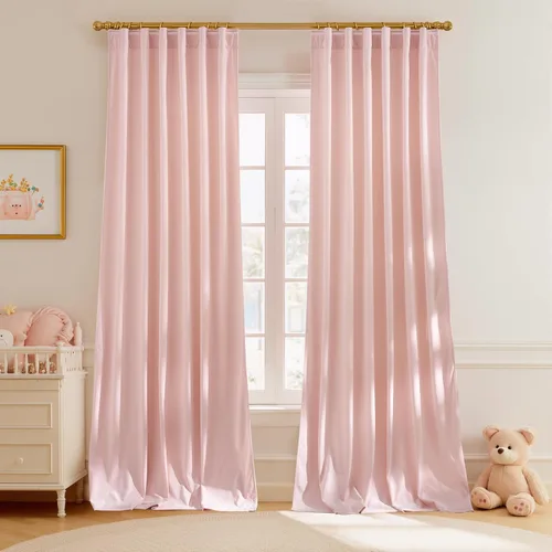 Vista 76 de StangH Cortinas 100% opacas, color beige, terciopelo suave y grueso, cortinas para ventana de dormitorio, forro blanco, cortinas con aislamiento