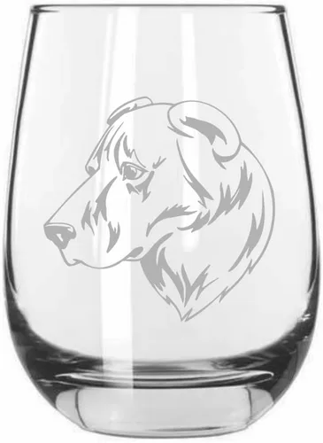 Vista 401 de Shar Pei (chino) - Vaso de vino sin tallo grabado para perro, 15.25 onzas