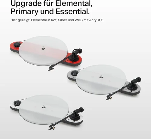 Vista 6 de Pro-Ject Acrylic - Plato giratorio acrílico E Plato acrílico con acabado satinado para tocadiscos Elemental, Primary y Essential, para un sonido más