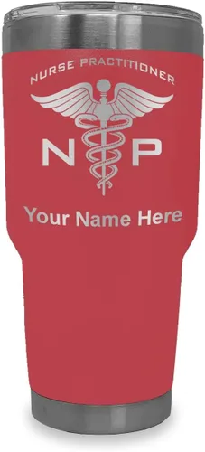 Vista 38 de LaserGram NP Nurse Practioner - Vaso aislado al vacío de 20 onzas, grabado personalizado incluido (negro)