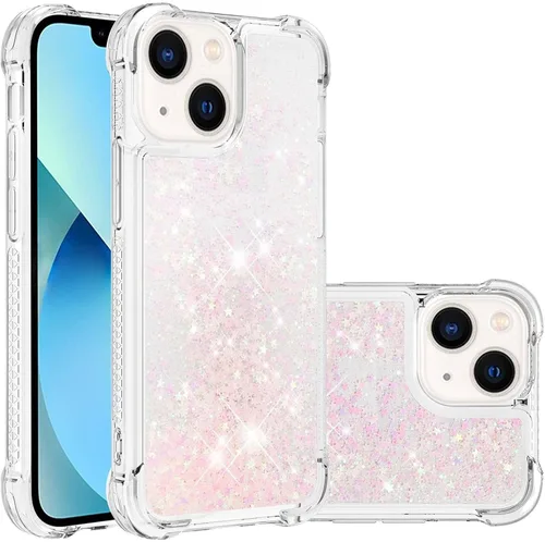 Vista 23 de LEMAXELERS Funda para iPhone 15 de 6.1 pulgadas, Bling Glitter Liquid Clear Case Flotante Arenas movedizas a prueba de golpes Funda protectora