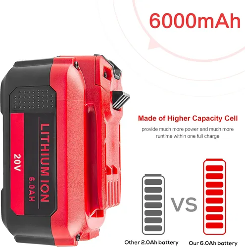 Vista 3 de Labtec Batería de repuesto CMCB205 de 20 V 6000 mAh para Craftsman 20V Batería CMCB204 CMCB202 CMCB201 CMCS500B CMCD700C1 Herramienta inalámbrica