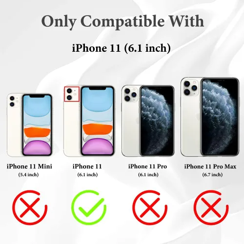 Vista 6 de KANGHAR - Funda compatible con iPhone 11, diseño de leopardo negro, textura de neumático antideslizante, a prueba de golpes, funda protectora