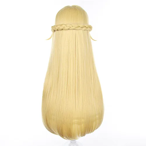 Vista 5 de Peluca de anime para cosplay Genshin Impact Sumi Fischl peluca de cabello dorado amarillo peluca de seda de alta temperatura para niñas y niños