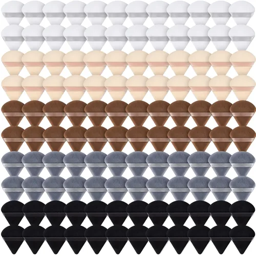 Vista 7 de Skylety 120 piezas de esponja de maquillaje triangular suave para polvo, esponja de belleza para polvo suelto, base cosmética, licuadora