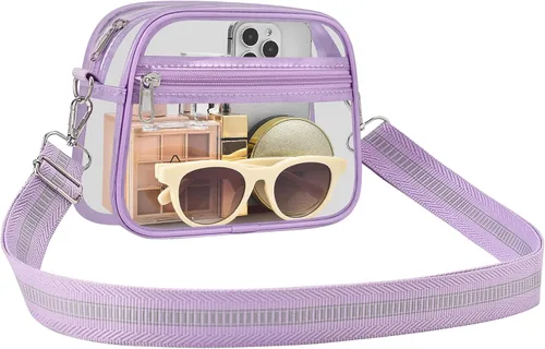 Vista 27 de Bolsa transparente para eventos de estadio, bolsa transparente para mujer, bolsa cruzada, correa de hombro ajustable para conciertos, deportes