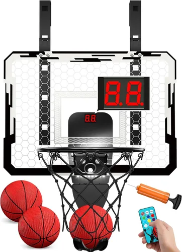 Vista 14 de QDRAGON Mini Basketball Hoop, Over The Door Indoor, with 3 Balls/Inflator/Breakaway Rim, Basketball Toy Gifts for Kids and Adults, Suit for