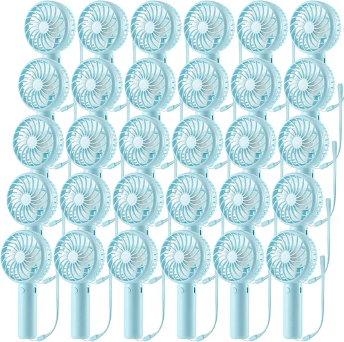 Vista 26 de Tujoe Mini ventilador de mano potente de 3 velocidades, ventilador personal pequeño portátil recargable con base USB para mujeres, maquillaje