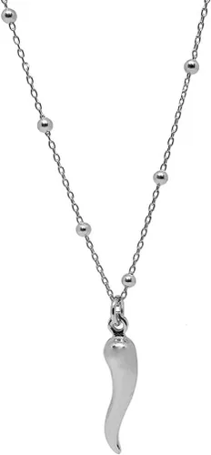 Vista 2 de FRONAY - Collar de cuerno rojo italiano, chapado en oro de 14 quilates, colgante de cornicello de buena suerte