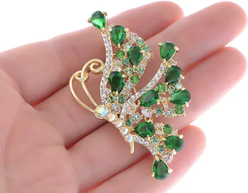 Vista 5 de Alilang Broche de insectos voladores de mariposa de cristal brillante para mujer