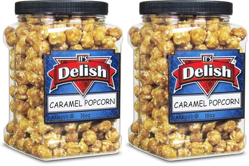 Vista 14 de Palomitas de maíz gourmet con sabor a plátano amarillo de It's Delish, envase jumbo de 16 oz Snack de pop corn aireado a granel - Temática frutal
