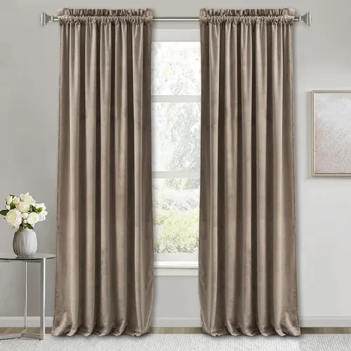 Vista 35 de RYB HOME Cortinas opacas de terciopelo para dormitorio, aislamiento térmico, privacidad, luz solar, bloqueo de calor, cortinas lujosas con bolsillo